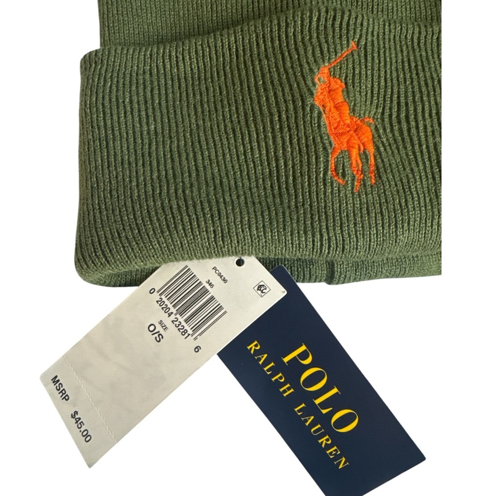 NWT Men's Polo Ralph Lauren Big Pony Cuff Hat - Picture 2 of 4